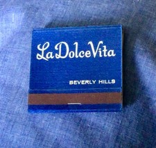 Vintage La Dolce Vita Full Matchbook Unstruck Dean Martin’s Hangout Beverly Hill picture