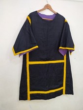 vintage fabulous church vestment chasuble silk black christian item 1551 picture
