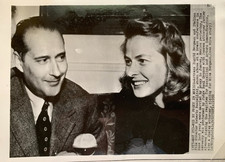 Vtg. AP wire photo Ingrid BERGMAN & Roberto ROSSELLINI, 1950 picture