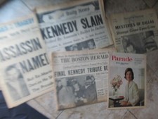 BEST Collection of 5 ORIG. 1964 KENNEDY ASSASSINATION HEADLINE NEWSPAPERS, JFK picture