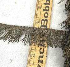 antique fringe trim metal bullion gold braid  sewing Victorian yds  old 1800 picture