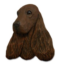 English Cocker Spaniel Head Plaque Figurine Liver picture