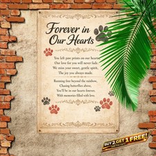 Pawprints Left by You Vintage Dog Memorial Tin Sign 8x12 Pet Art picture
