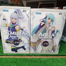 Konosuba Re Zero Aqua Emilia Figure Set Cosplay Ver SEGA Japan picture