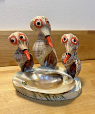 Vintage Hand Painted Seashell Sculpture Dish - Kitschy Outsider Art picture