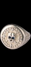 Antique Ww2 Era Central European Ring Sterling Silver Unique Amulet Europe  picture