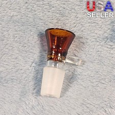 18mm Male Amber Red Glass Bowl Replacement Tobacco Herb Water Pipe Piece picture