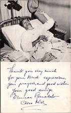 Duncan Renaldo Cisco Kid Hospital Bed Fan Mail Photo Postcard 1950s RPPC picture