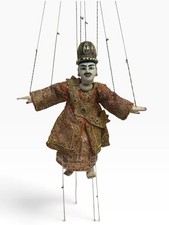 Vintage Handcrafted Burmese Yoke The Marionette Wooden String Puppet in Traditio picture