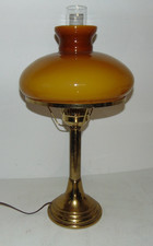 Spectacular Antique Student's Lamp, Butterscotch Shade picture