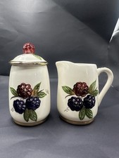 Knotts Berry Farm Purple Jam Jar Pot Creamer Ceramic Buena Park CA Vintage picture