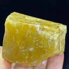 263g Natural Translucency Yellow Trapezoidal Barite Crystal Mineral Specimen picture