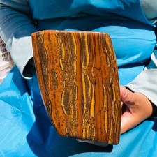 9.54LB Natural Yellow Tiger Eye Stone Crystal Mineral Specimen Polish Healing picture