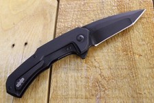 Brous Blades Dynamic Flipper Knife Titanium Scales D2 Blade - Blackout Black NEW picture