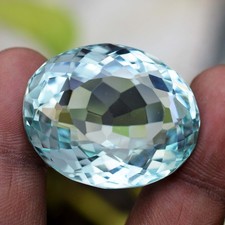 100 CT Flawless Sky Blue Aquamarine Oval Faceted Cut Certified Loose Gemstone picture