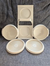 Vintage 1970s Tupperware Servalier Condiment Server Bowls #1323 Caddie Set #1550 picture