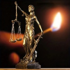 LADY JUSTICE THEMIS STATUE - BLINDFOLDED GODDESS OF LAW & ORDER ORNAMENT picture