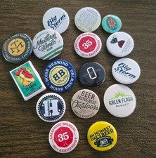 Craft Beer Breweries Advertising Pinback Buttons Lot Of 16 picture