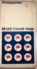 1963 Mobil Travel Road and Street Map - Philippines and Manila -  Large 27 x 48 picture