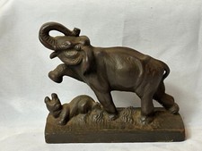 Vtg Elephant Stomping Weasle Figure Figurine Copper-Steel Sintered Scuplture picture