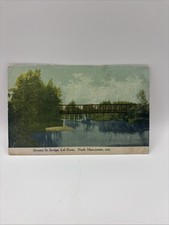 Postcard Second St. Bridge, Eel River, North Manchester Indiana, IN picture