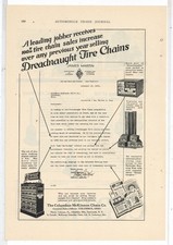 1924 Columbus McKinnon Chain Co. of Columbus, OhiO Ad: DREADNAUGHT Tire Chains picture