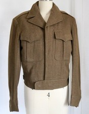 Vintage Mens 34R WWII OD Green Wool Crop USA Military Field Jacket WW2 picture