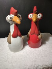Chicken Chicken Rooster Ornamental Pottery Figurine Set picture