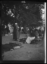Photo:Europe 1900s Street Market Scene Men Women Under Trees Travel View picture