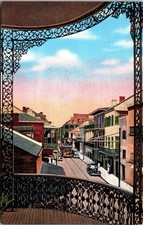 Vintage Linen Postcard Royal Street French Quarter New Orleans LA picture