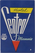 Hotel Central Mamaia Poster 🌟 1960s Romanian Design - 24x36” Retro Travel Art picture