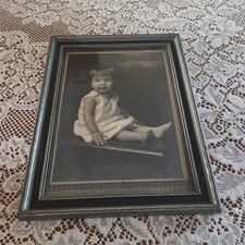 Antique Painted Wood Picture Frame Photo Little Girl 