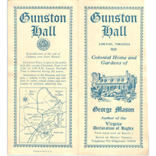 Vtg Lorton VA Gunston Hall Travel Brochure George Mason Plantation Map Virginia picture