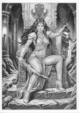 DEJAH THORIS Princess Warlord of Mars Original Art By Tim Grayson pencil picture