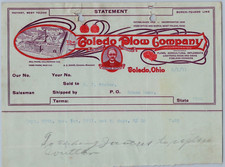 1911 Toledo Plow Co Billhead Toledo Ohio Plows Agricultural Implements OH picture
