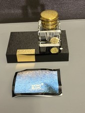 Vintage Montblanc Crystal Inkwell 19100 Desk Set Hand Cut Made In Germany NEW picture