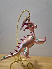 VERY RARE 2002 Radko Pink Dragon Puff Glass Ornament Italian Blown Glass picture