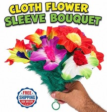 SLEEVE CLOTH FEATHER FLOWER BOUQUET Stage Magic Trick 10 Bud Production Magician picture