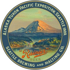 Rainier Beer - Alaska Yukon Exposition 1909 NEW METAL SIGN: 12