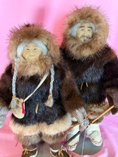 RARE and Exquisite Pair Eskimo Artist Dolls by Jeanette Ramberg 10 in. (25.4 cm) picture