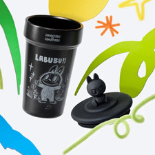 POP MART THE MONSTERS 10th Anniversary Labubu Ceramic Mug w/ Lid Black picture