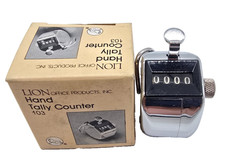 Vintage LION Hand Tally Counter 103 Mechanical 4 Digit JAPAN New in Box NOS picture