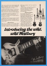 1978 Westbury Electric Acoustic Guitar Bass Baroque Vintage Magazine Print Ad picture