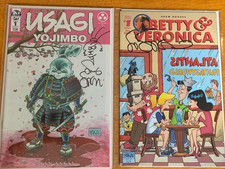 Stan Sakai signed w/sketch Usagi Yojimbo 1 (IDW) and Betty and Veronica Atlantis picture