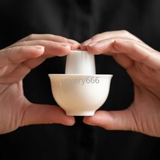 25ml White Porcelain Teacup Chinese Small Tea Tasting Juxiang Cup Fragrance Cup picture