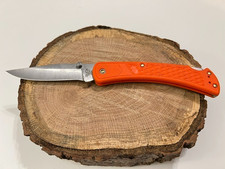 Buck 110 Slim USA Orange Plain Edge Blade Folding Pocket Knife - Great-- picture