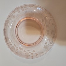 Vintage Pink Depression Glass Rolled Edge Console Bowl Floral Etched 9