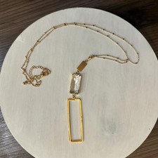 Glass Stone Necklace Gold picture