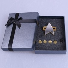 Voyager Communicator Badge Rank Pin Set Gift The Next Generation Rank Pin Set picture