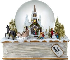 Winter Holiday Scene on Book Snow Globe by The San Francisco Music Box picture